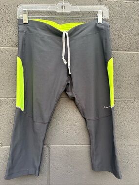 Nike Womens’ Gray and Neon Green Active Capri Pants